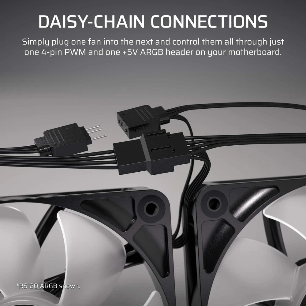 CORSAIR - RS120-R ARGB 120mm PWM Fans (3-pack) - White