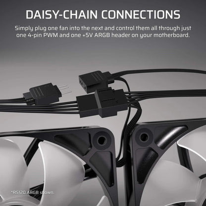 CORSAIR - RS120-R ARGB 120mm PWM Fans (3-pack) - White