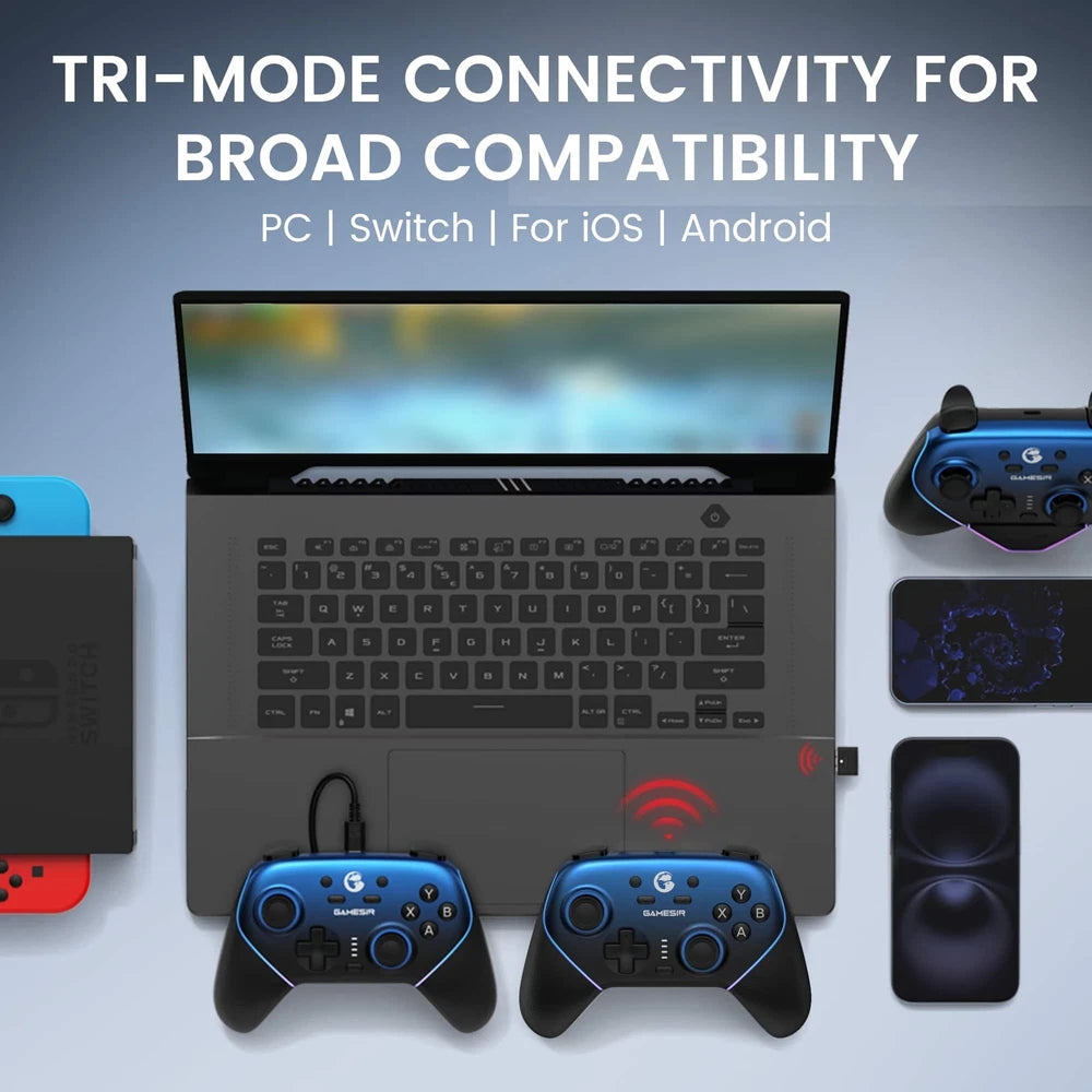 GameSir - Super Nova Wireless Gaming Controller Nintendo Switch/Switch 2/PC/iOS/Android, Hall Effect Stick/Trigger, Charging Dock - Blue