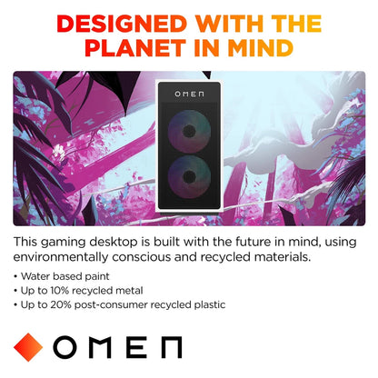 HP OMEN - 35L Gaming Desktop - AMD Ryzen 5 8400F - 16GB DDR5 Memory - NVIDIA GeForce RTX 5060 - 1TB SSD - Panda Metal